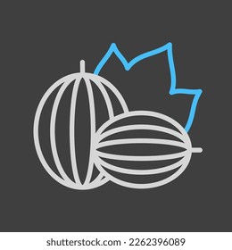 Gooseberries vector on dark background icon. Graph symbol for food and drinks web site, apps design, mobile apps and print media, logo, UI