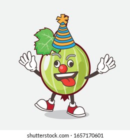 Gooseberry cartoon mascot character as funny clown