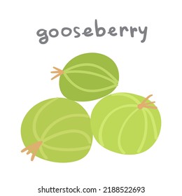 Gooseberry. Icono plano. Ilustración vectorial sobre fondo blanco.