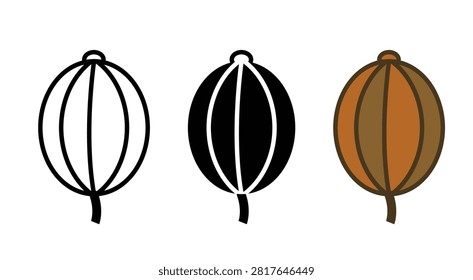 Gooseberry Fruit Vector Illustration Icon on White Background