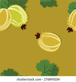 Gooseberry fruit vector seamless background