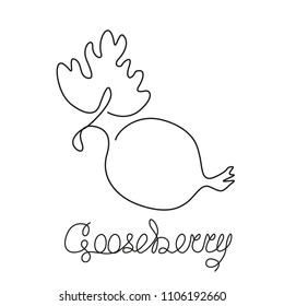 Gooseberry, hand drawn, graphics elements black and white linear logo