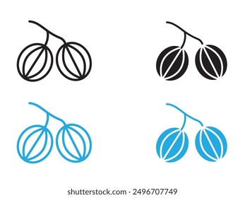 Gooseberry icon black and white vector outline sign
