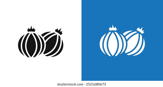 Gooseberry icon Flat vector set outline