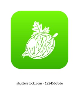 Gooseberry icon green vector isolated on white background