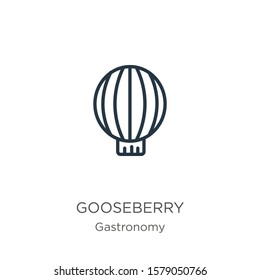 Gooseberry icon. Thin linear gooseberry outline icon isolated on white background from gastronomy collection. Line vector sign, symbol for web and mobile