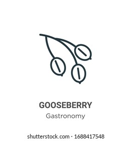 Gooseberry outline vector icon. Thin line black gooseberry icon, flat vector simple element illustration from editable gastronomy concept isolated stroke on white background