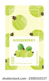 Gooseberry packaging design templates, watercolour style vector illustration.