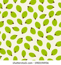 Patrón de Gooseberry. Fresco jardín impecable para el diseño de tejidos de verano. Ilustración vectorial con textura dibujada a mano plana.