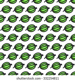 Gooseberry. Seamless pattern with berries. Vector fruit illustration - swatch inside