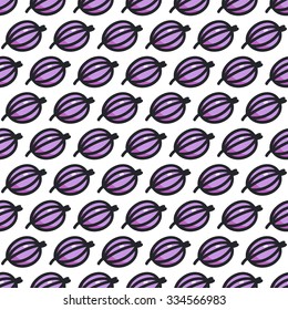 Gooseberry. Seamless pattern with gooseberries. Vector fruit illustration - swatch inside