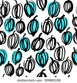 Gooseberry seamless pattern. Hand drawn berryes pattern. Scandinavian style.