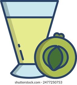 Gooseberry slice linear color vector illustration