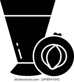 Gooseberry slice solid glyph vector illustration