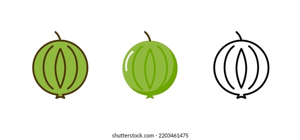 Gooseberry vector health food fruit natural vitamin goose berry green isolated illustration