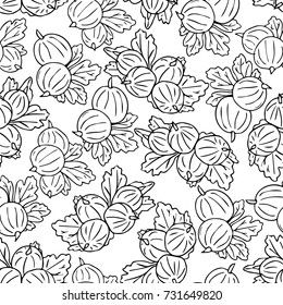 Gooseberry vector illustration. Doodle style. Design icon, print, logo, symbol, decor, textile, paper.