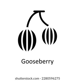 Gooseberry Vector   Solid Icons. Simple stock illustration stock