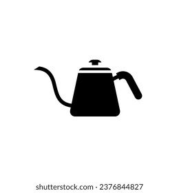 Gooseneck kettle pictorgam. Vector black glyph icon isolated on white background.
