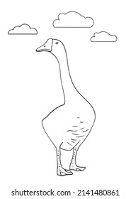 Gooses-Gruppe. T-Shirt Komposition, handgezeichnet Druck. Vektorgrafik.