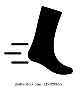 Goot in walking gesture pictoring icon for barefoot runner 