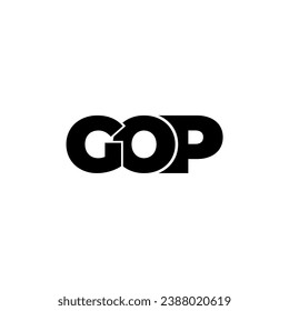 GOP initial letter monogram typography logo vector