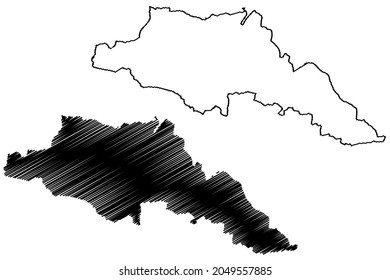 Gopalganj District (Bihar State, Saran Division, Republic Of India) Map Vector Illustration, Scribble Sketch Gopalganj Map