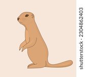 gopher animal design vector flat modern isolated illustration