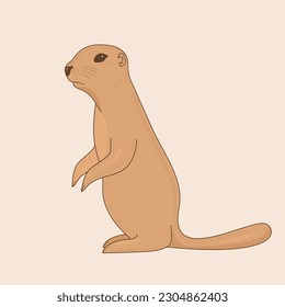 gopher animal design vector flat modern isolated illustration