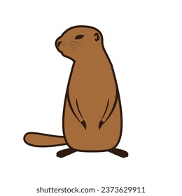 gopher animal design vector flat modern isolated illustration