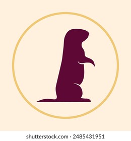 Gopher animal trendy icon usable art colorful vector illustration abstract background design