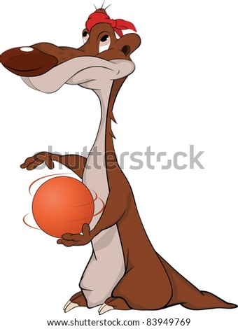 gopher basketball player cartoon stock vector royalty free