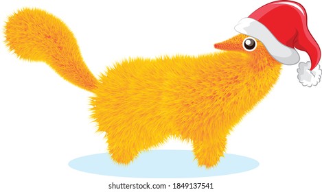 gopher cute cartoon icon vector. Christmas card.