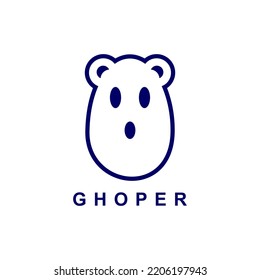 Gopher Cute  Icon Vector On A White Background