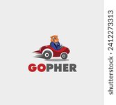 Gopher Logo Design, speedy logo design, character logo design. Illustration logo design. It could be used for entertainment, industrial, transport, Technology.
