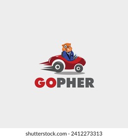 Gopher Logo Design, speedy logo design, character logo design. Illustration logo design. It could be used for entertainment, industrial, transport, Technology.