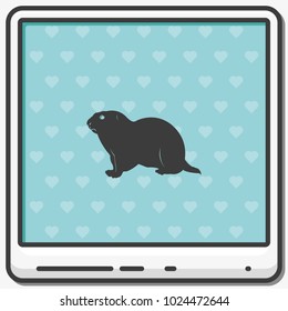 Gopher silhouette flat vector icon.