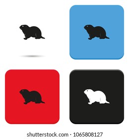 Gopher silhouette flat vector icon.