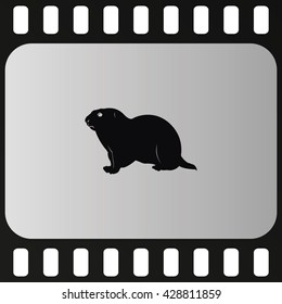 Gopher silhouette icon.