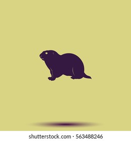 Gopher Silhouette Icon.