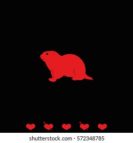 Gopher silhouette icon.