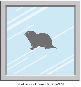 Gopher silhouette icon.