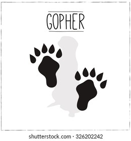 Gopher Silhouette with trails. Vector Illustration.