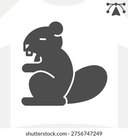 Gopher solid icon, wildlife concept. Vector graphics. Animal sign and editable stroke, glyph style icon for mobile or web design