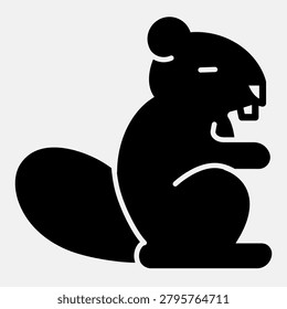 Gopher solid icon, wildlife concept. Vector graphics. Animal sign with glyph style for mobile or web design