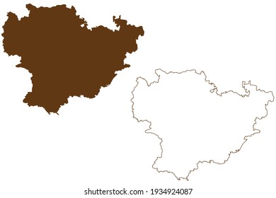 Goppingen district (Federal Republic of Germany, rural district, Baden-Wurttemberg State) map vector illustration, scribble sketch Goppingen map