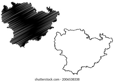 Goppingen district (Federal Republic of Germany, rural district, Baden-Wurttemberg State) map vector illustration, scribble sketch Goppingen map