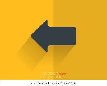 Go-previous icon on yellow background