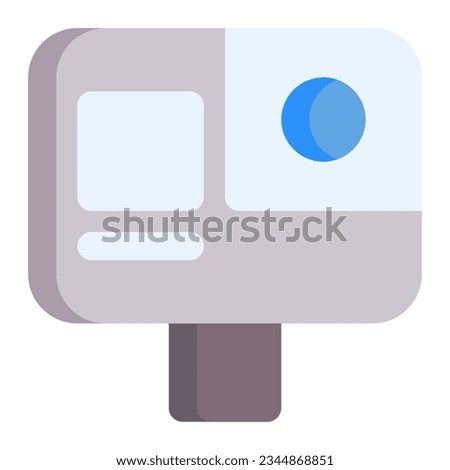 Gopro in flat icon. Camera, video, action-cam, travel, vacation