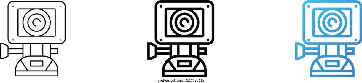 gopro icon. Thin Linear, Regular and Gradient Style Design Isolated On White Background