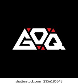 GOQ triangle letter logo design with triangle shape. GOQ triangle logo design monogram. GOQ triangle vector logo template with red color. GOQ triangular logo Simple, Elegant, and Luxurious design.
